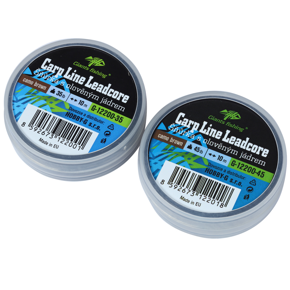 Giants fishing Olověná šňůra Carp Line Leadcore, 10m, Camo brown