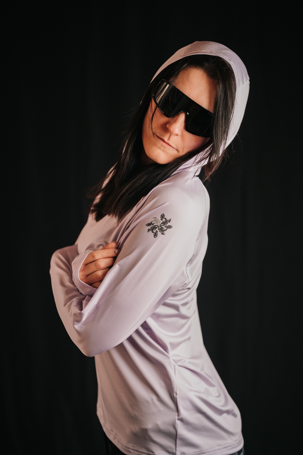 Giants fishing Funkční tričko s dlouhým rukávem UV50+Hoodie Purple
