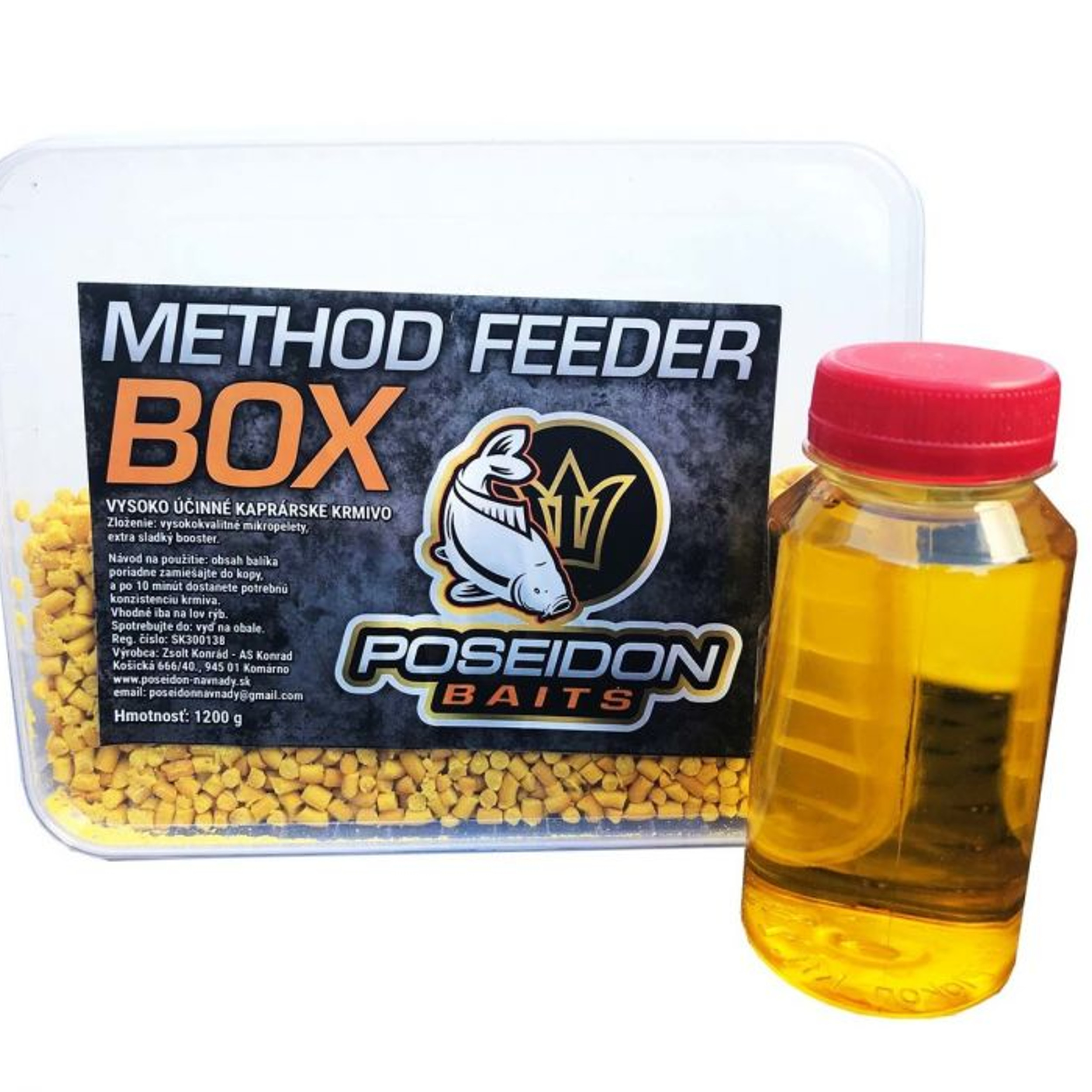 Poseidon Baits Method Feeder Box 1200 g - Med Rybářské potřeby Hobby-G