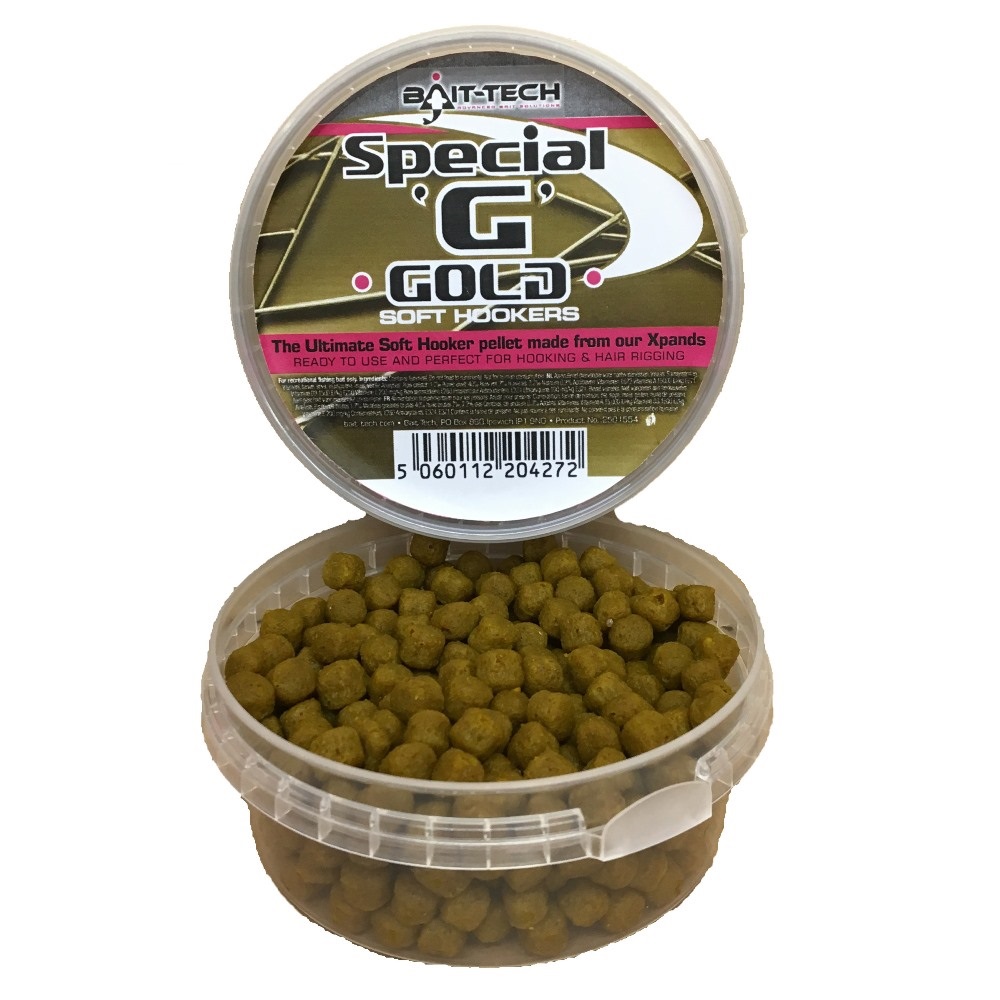 Bait-Tech Měkčené pelety Soft Hookers Special G Gold 90 g