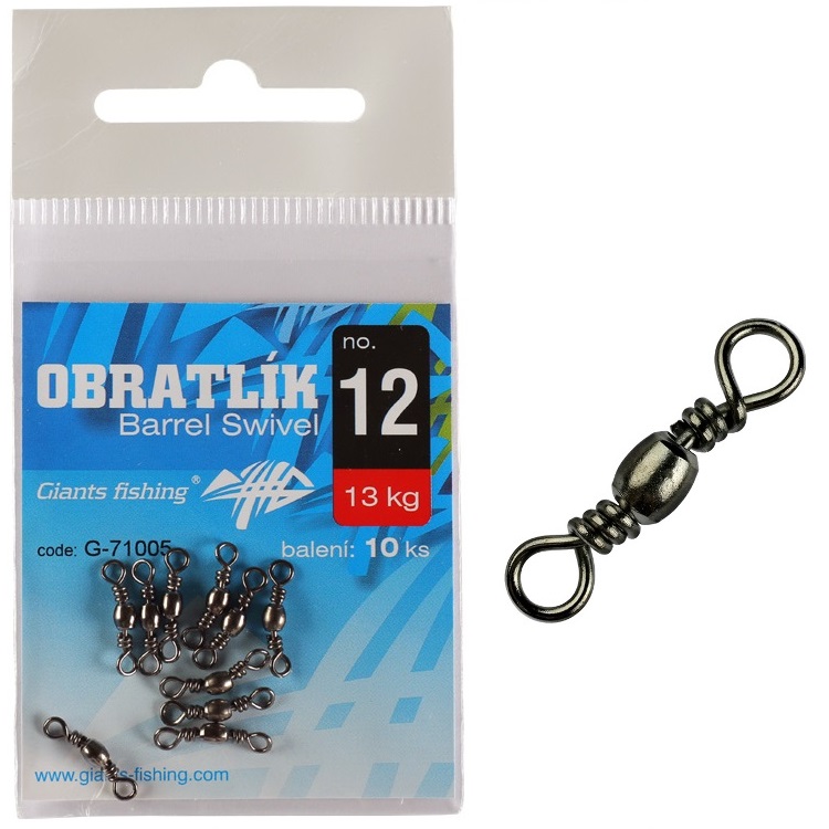 Fotografie Giants fishing Obratlík Barrel Swivel no.14 / 10kg / 10ks