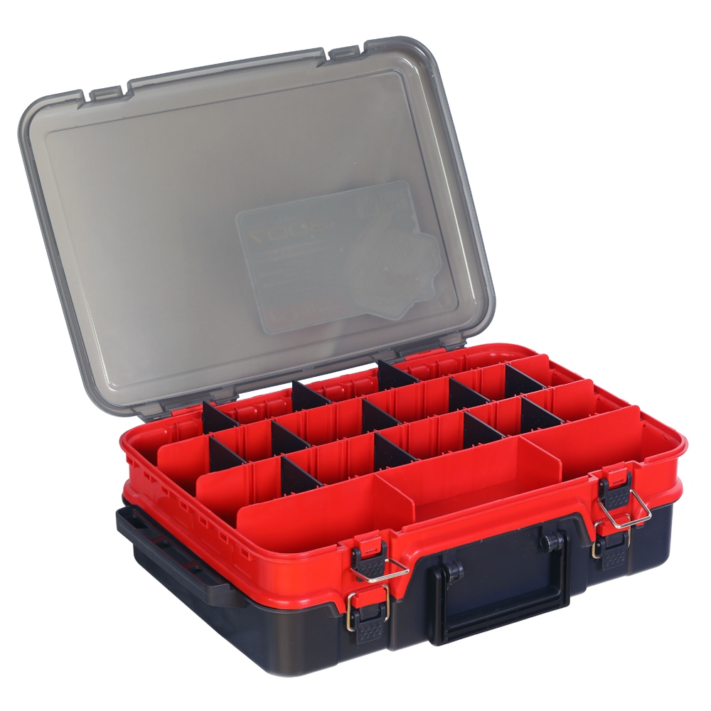 HELL-CAT Plastový kufrík TB Double Layer Red-Grey (39x28x13cm)