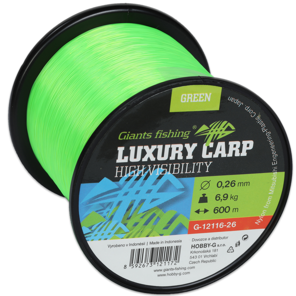 Luxury Carp High-Visibility Mono Green 600 m Rybářské potřeby Hobby-G