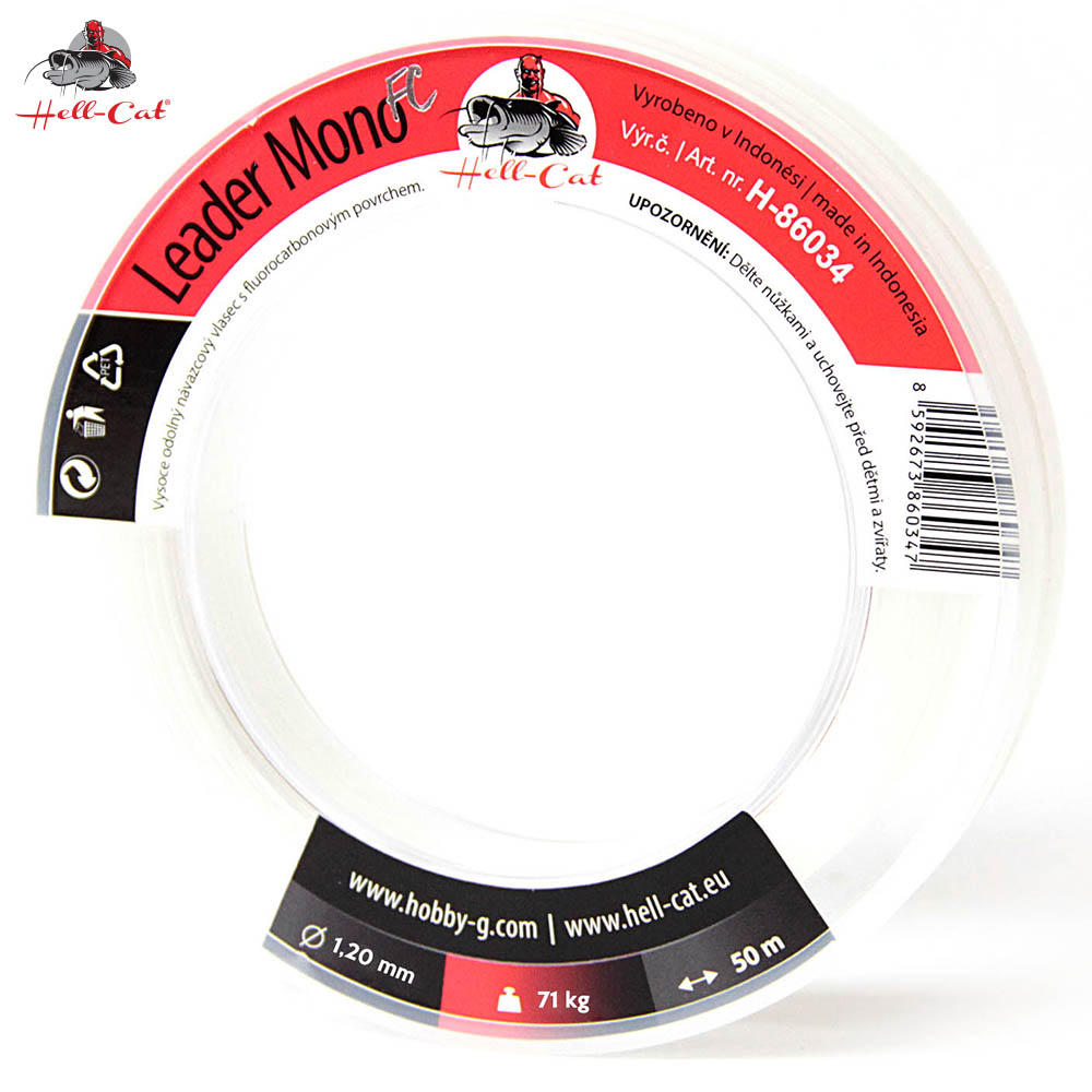 HELL-CAT Nadväzcový vlasec Leader Mono FC - 1.20mm, 71kg (50m)