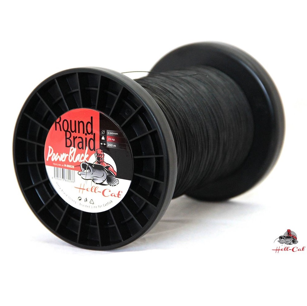 Hell-Cat Hell-Cat Splétaná šňůra Round Braid Power Black 1000m|0,70mm (85,0kg)