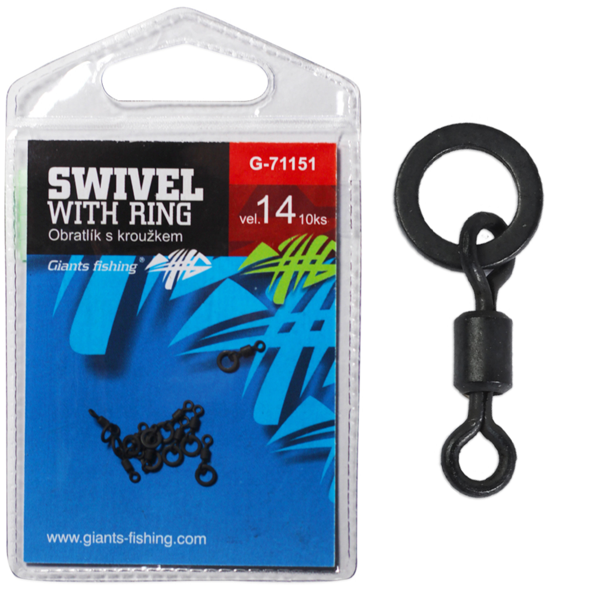 GIANTS FISHING Obratlík s krúžkom Swivel with Ring, veľ.14 (10ks)