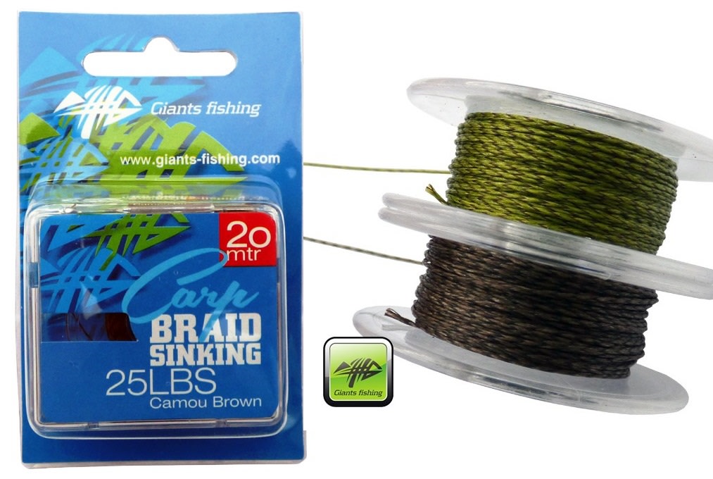 Giants fishing Návazcová šňůrka Carp Braid Sinking 25lbs/20m Camou Brown