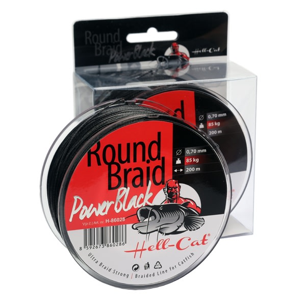 Hell-Cat Splétaná šňůra Round Braid Power Black 200m