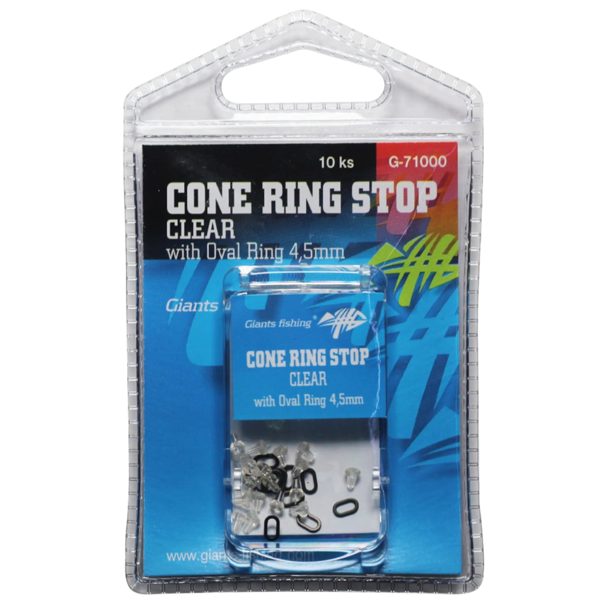 Horog stopper + karika Cone Ring Stop Clear with Oval Ring 4,5mm