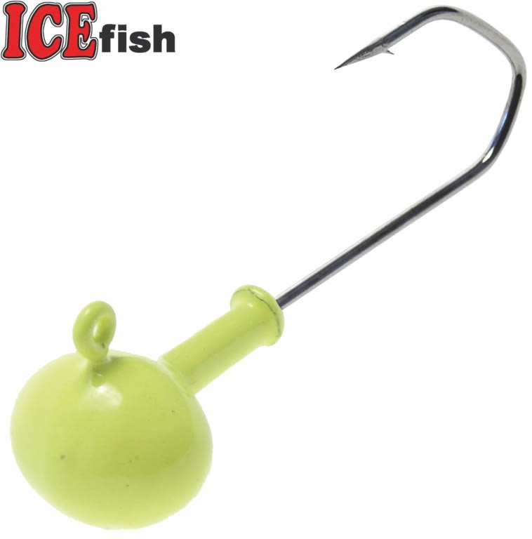 Ice Fish Jig Rugby bal - žlutá 40g vel. 6/0