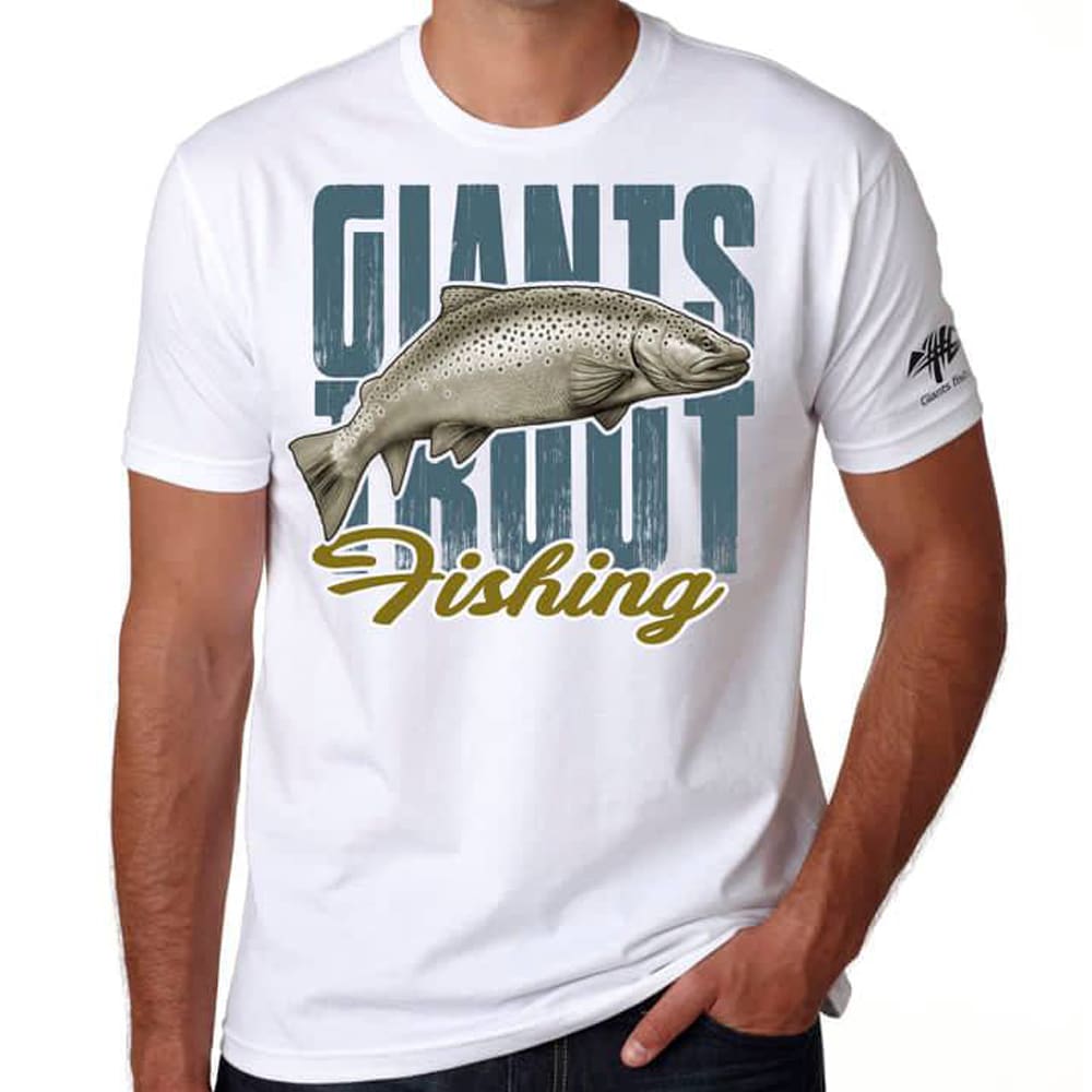 Férfi póló, fehér, Giants Fishing - Pisztráng