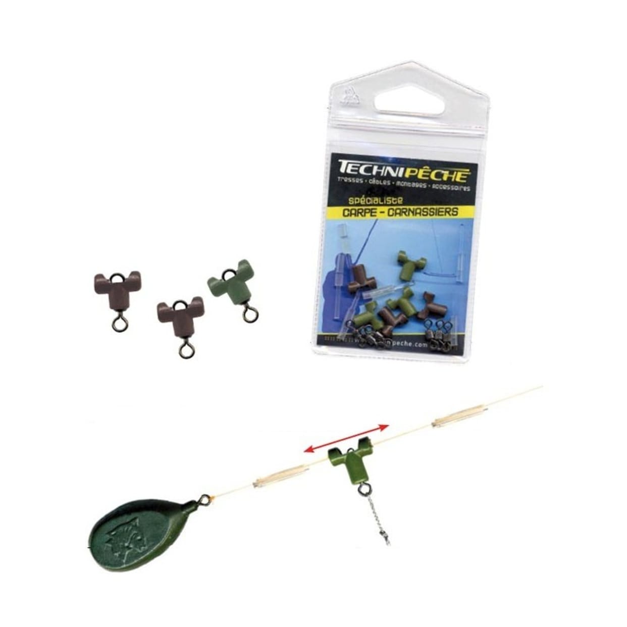 Technipeche Boční otočný systém PERLE DE POTENCE HELICO STRONG 6ks