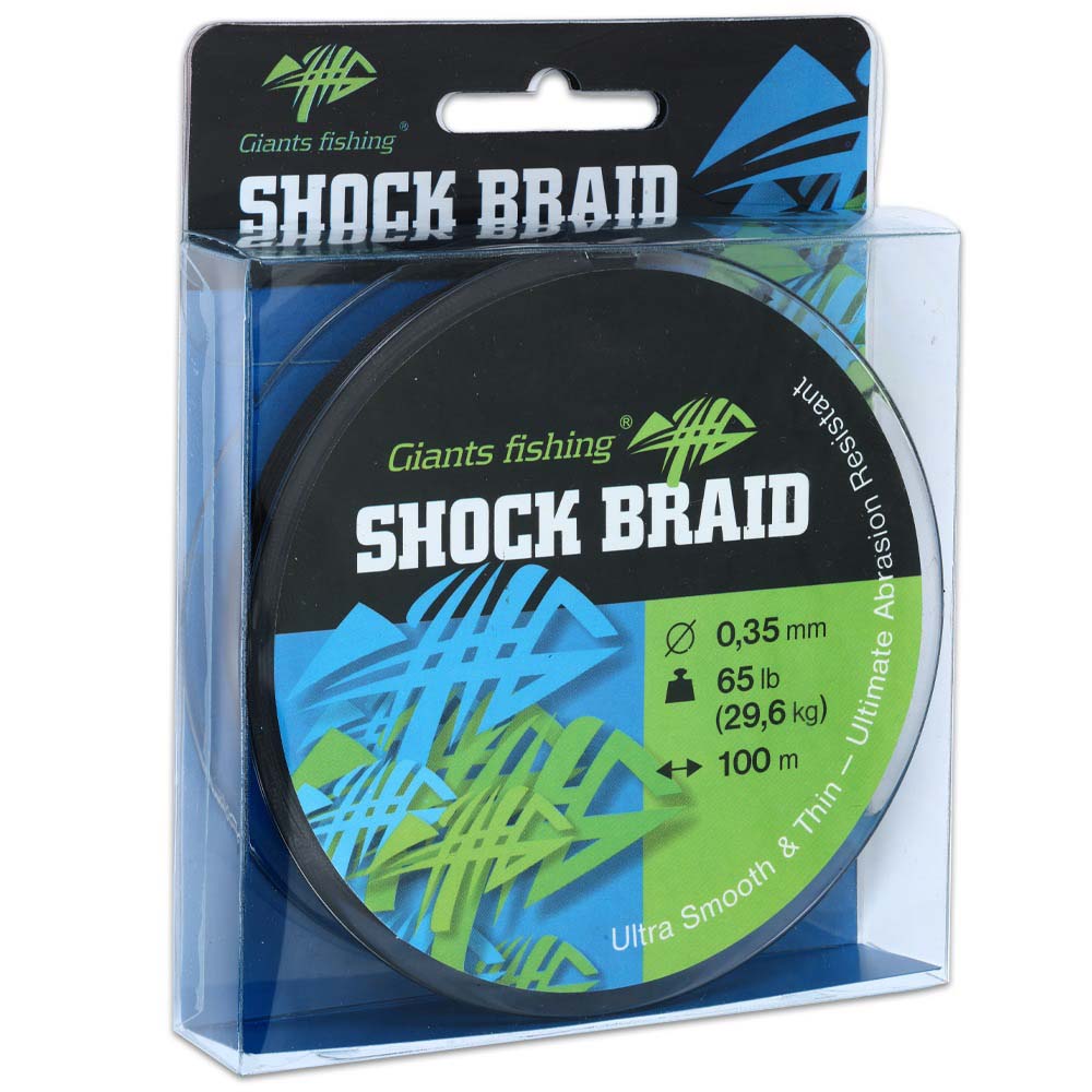 GIANTS FISHING Spletaná šnúra Shock Braid Green - 0.35mm/65lb/29.6kg (100m)