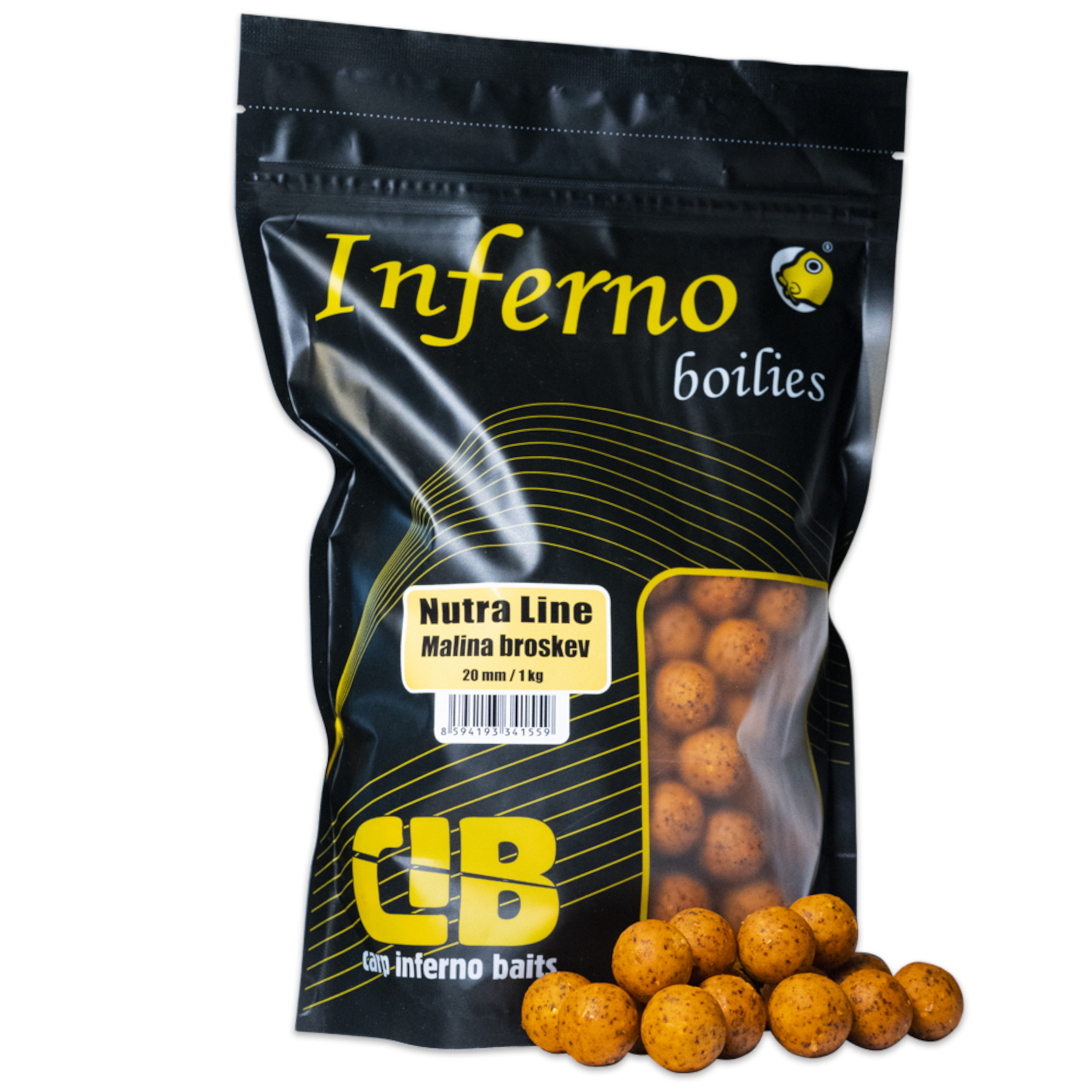 Fotografie Carp Inferno Boilies Nutra Line - Malina/Broskev|20 mm 1 kg