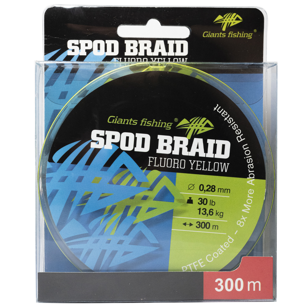 Giants fishing Giants fishing Splétaná šňůra Spod Braid Fluoro Yellow 300m|0,28mm/30lb(13,6kg)