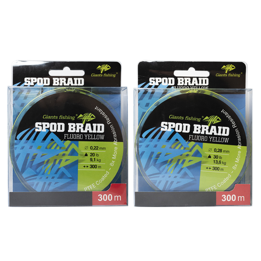 Giants fishing Splétaná šňůra Spods Braid Fluoro Yellow 300m