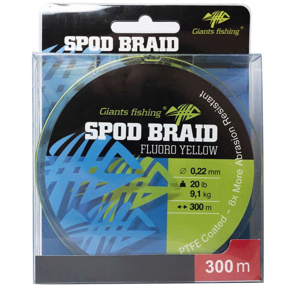 Giants fishing Splétaná šňůra Spods Braid Fluoro Yellow 300m