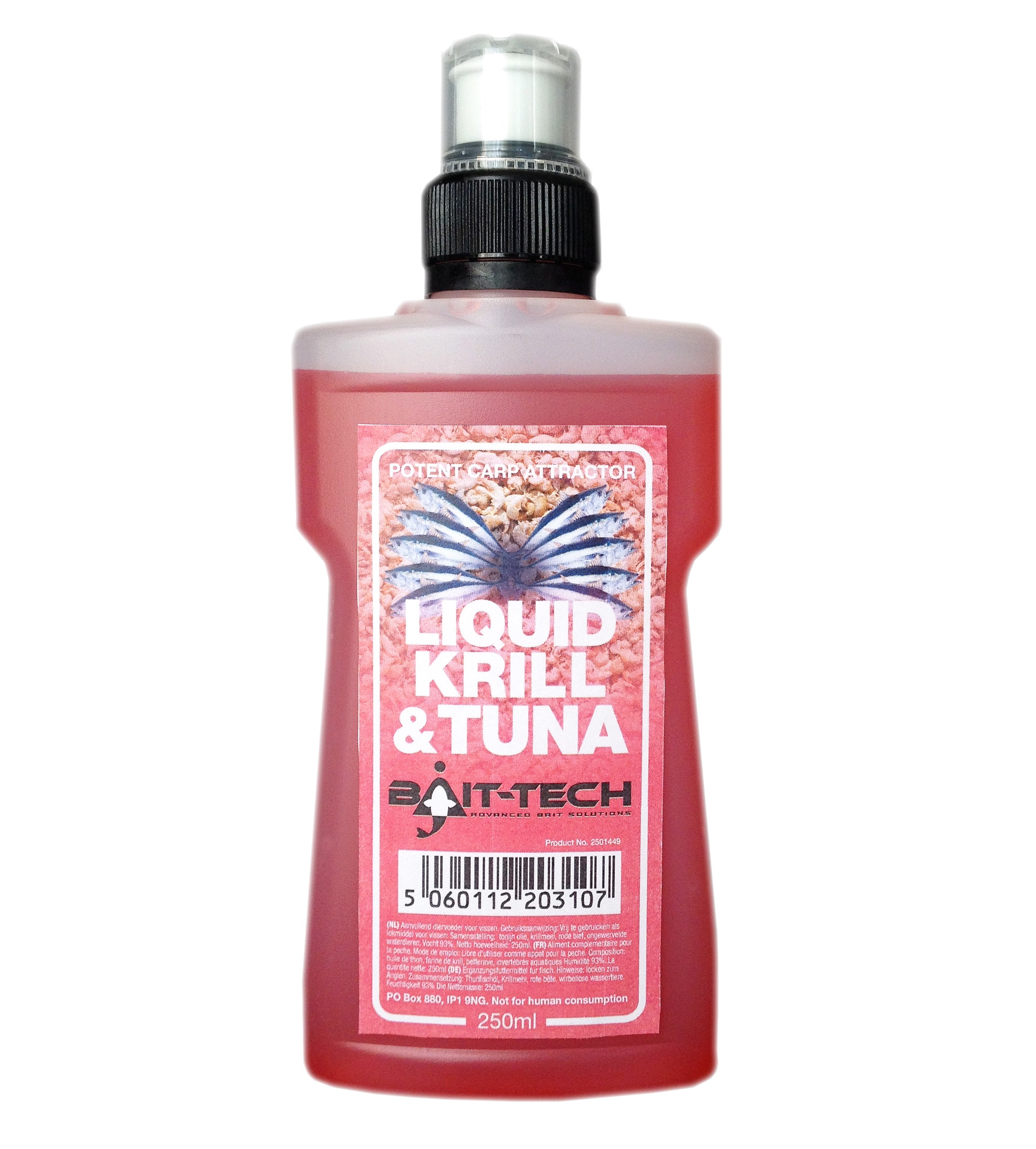 Bait-Tech tekutý posilovač Liquid Krill & Tuna 250 ml