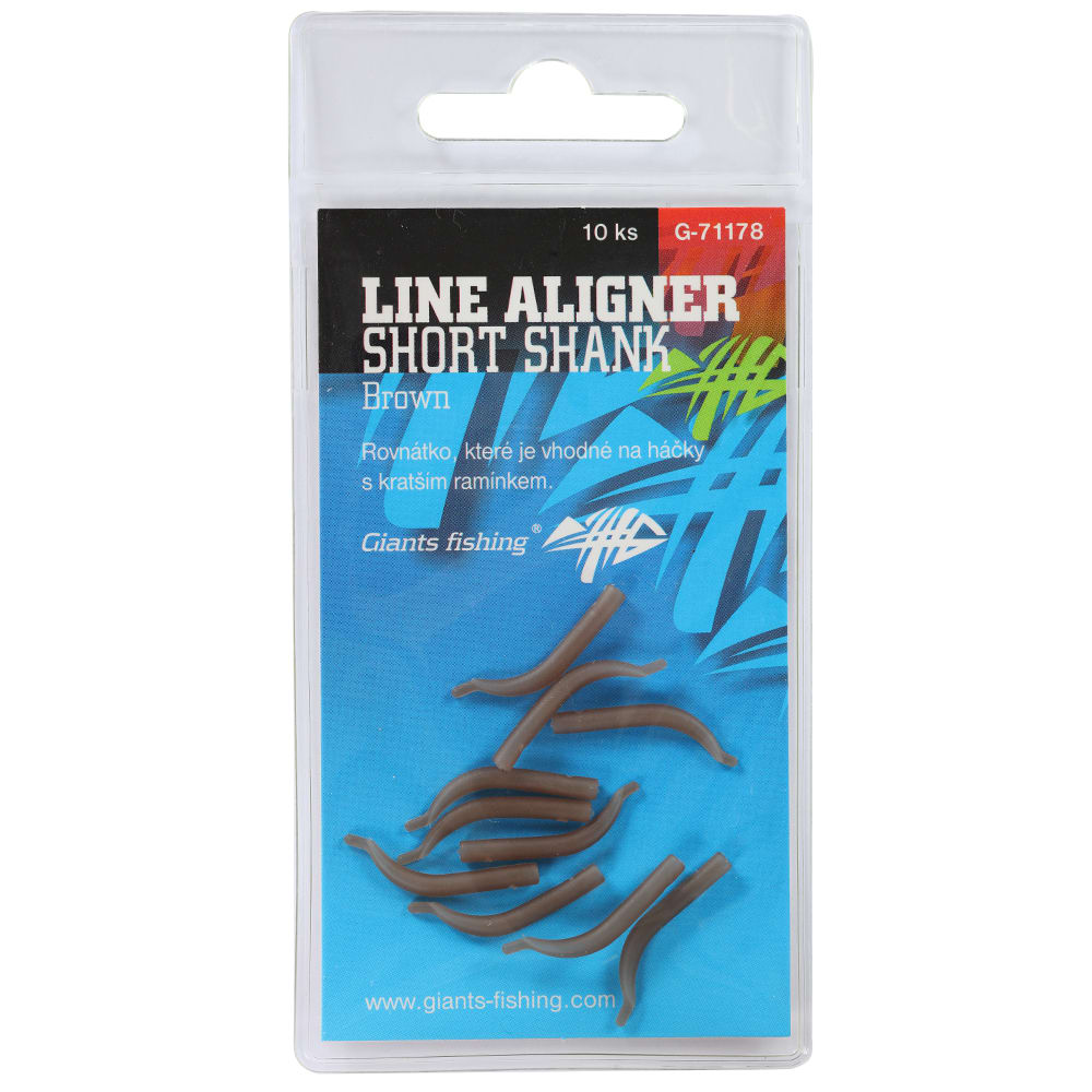 Giants fishing Rovnátka na háček Line Aligner Short Shank Large Brown (Hook 2-6) 10ks