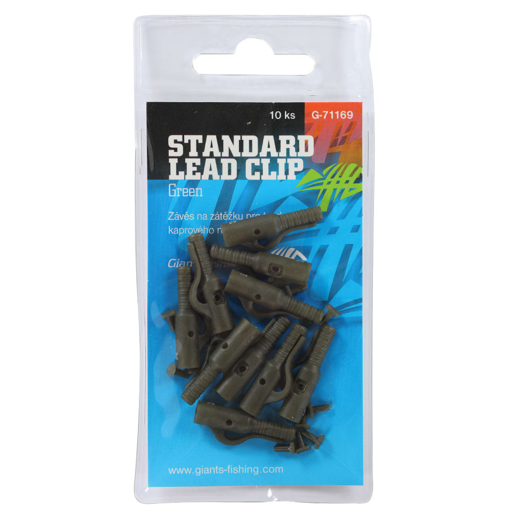 GIANTS FISHING Závěs na boční olovo Standard Lead Clip Green 10ks