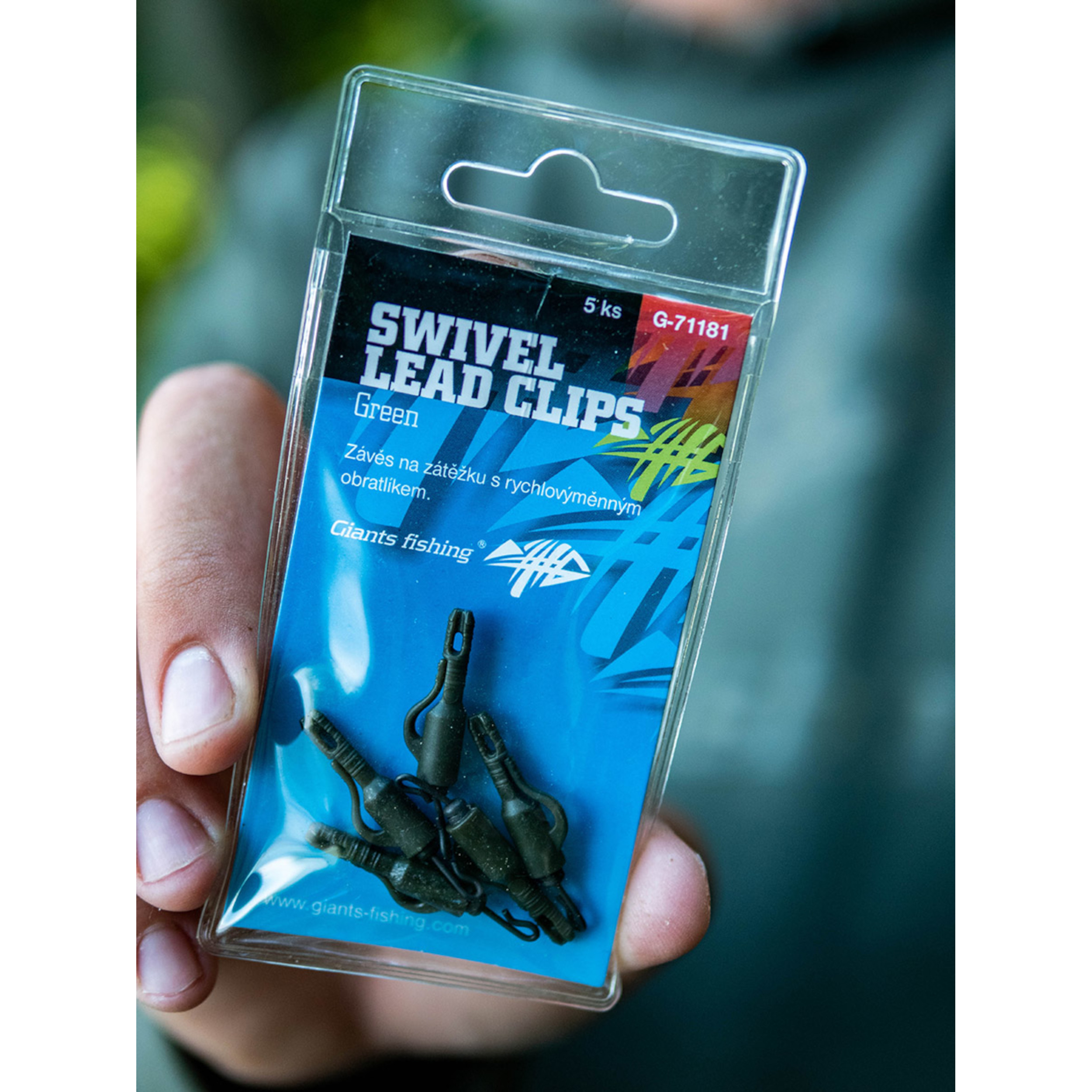 Giants fishing Závěs na boční olovo Swivel Lead Clips Green 5ks