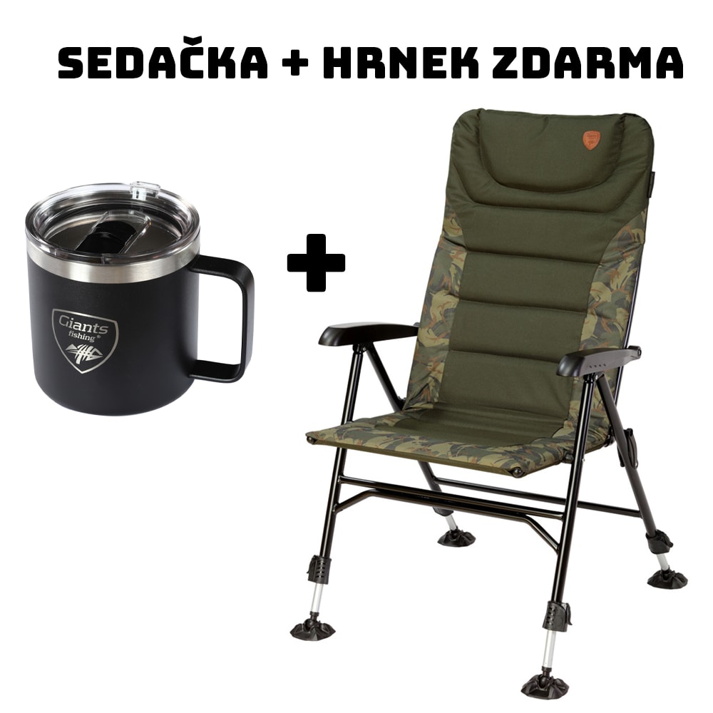 . GIANTS HORGÁSZSZÉK CHAIR LONG BACK + ROZSDAMENTES ACÉL TERMO BÖGRE 400ML INGYEN!