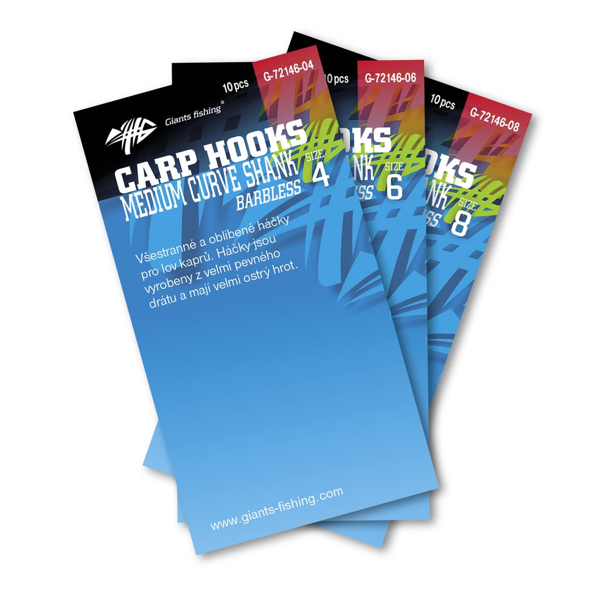 Giants fishing Háček s očkem bez protihrotu Medium Curve Shank 10ks