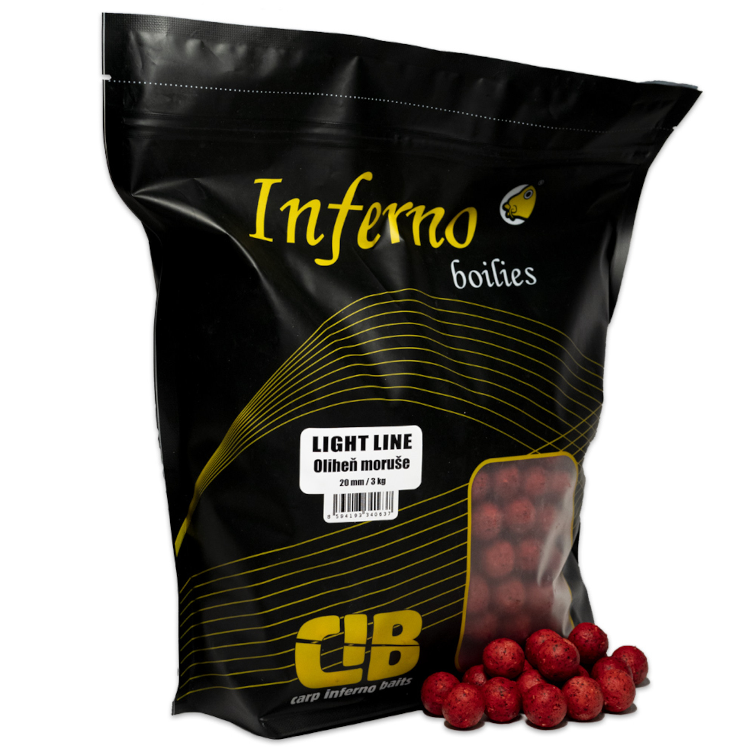 Fotografie Carp Inferno Boilies Light Line 3 kg - Bílá Meruňka