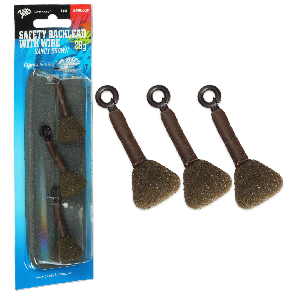GIANTS FISHING Zátaž Safety Backlead with Wire Sandy - hnedé 42g (3ks)
