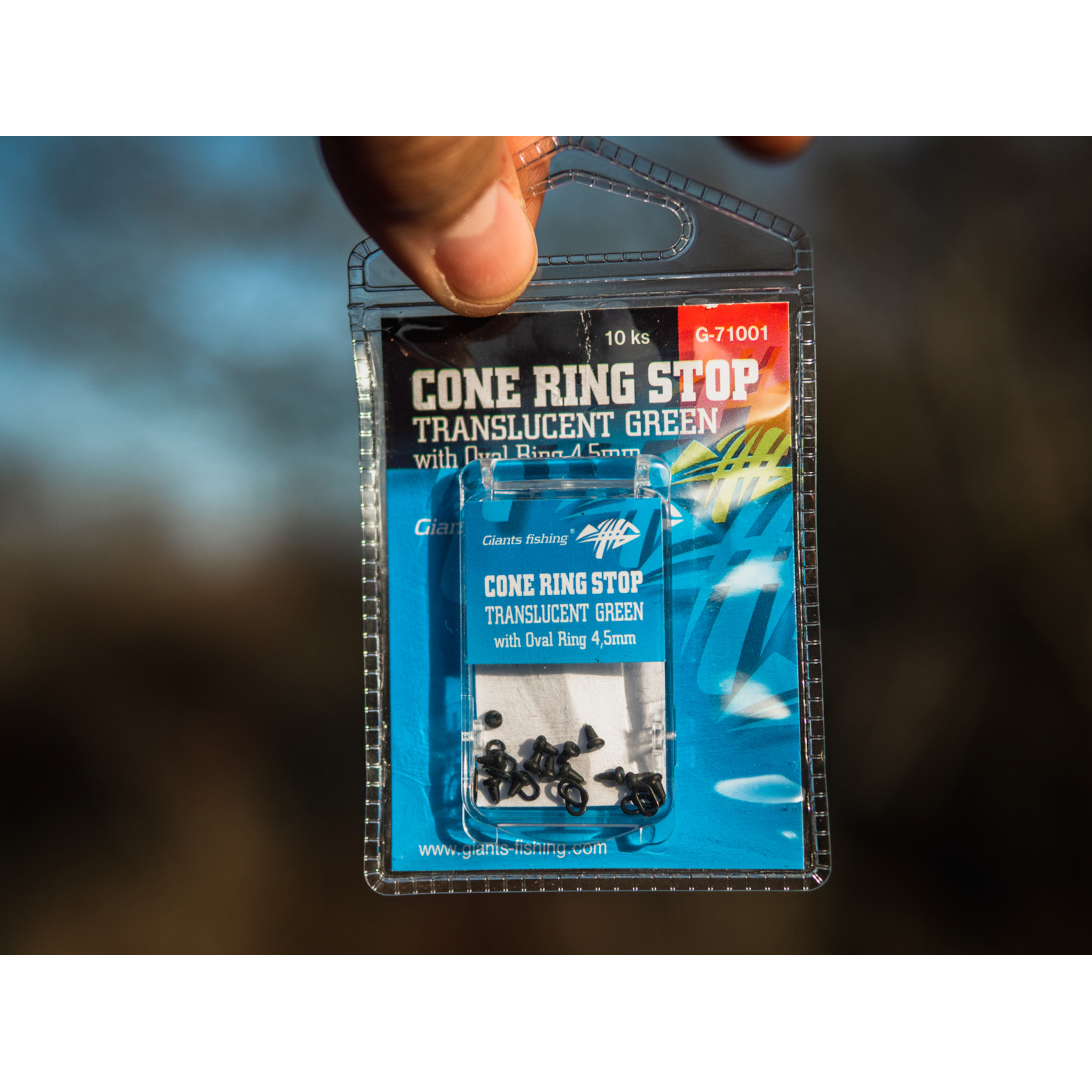 Giants fishing Slídová zarážka s kroužkem Cone Ring Stop Translucent Green with Oval Ring 4,5mm