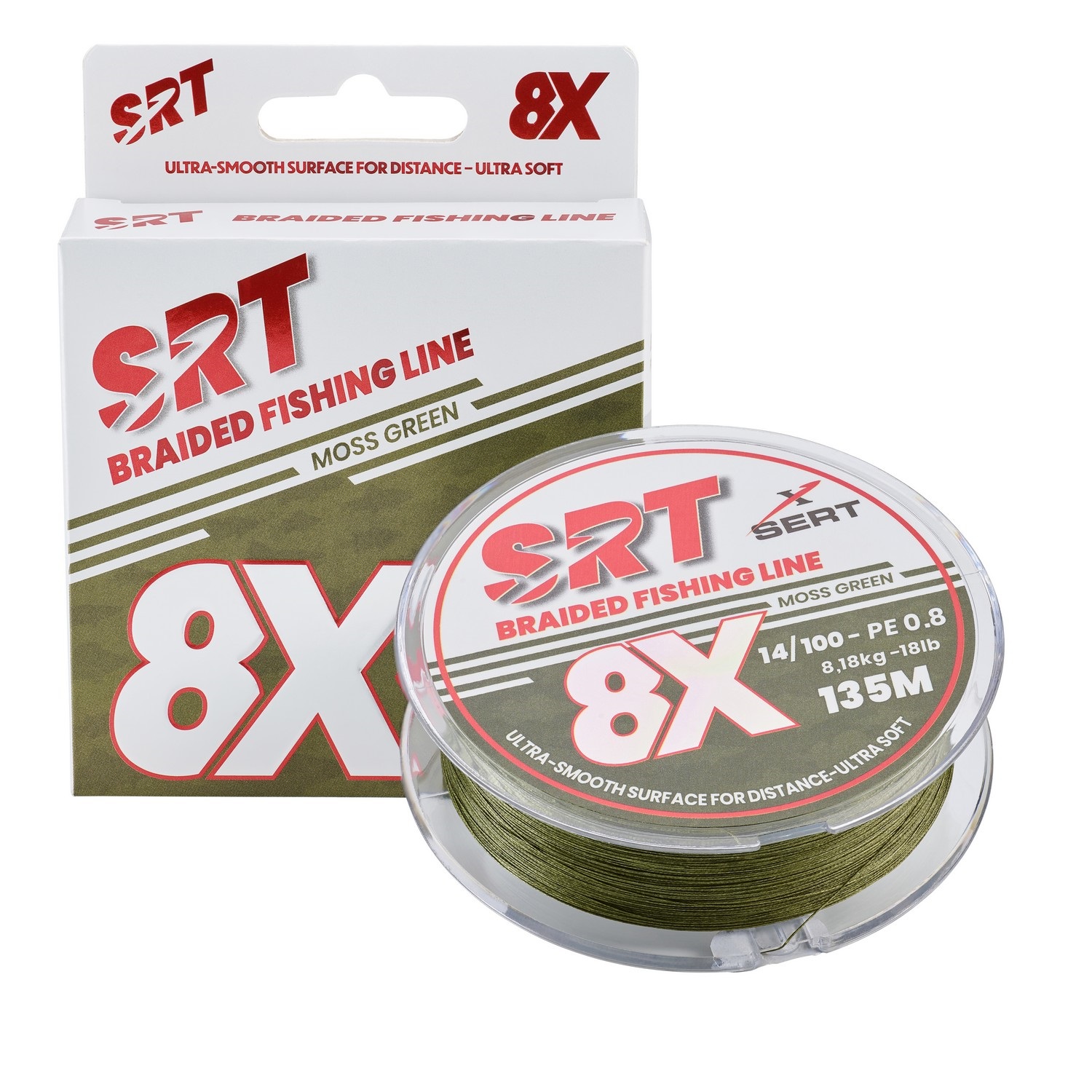 Sert splétaná šnůra 4X SRT Moss Green 135M|0,18mm/10,0kg