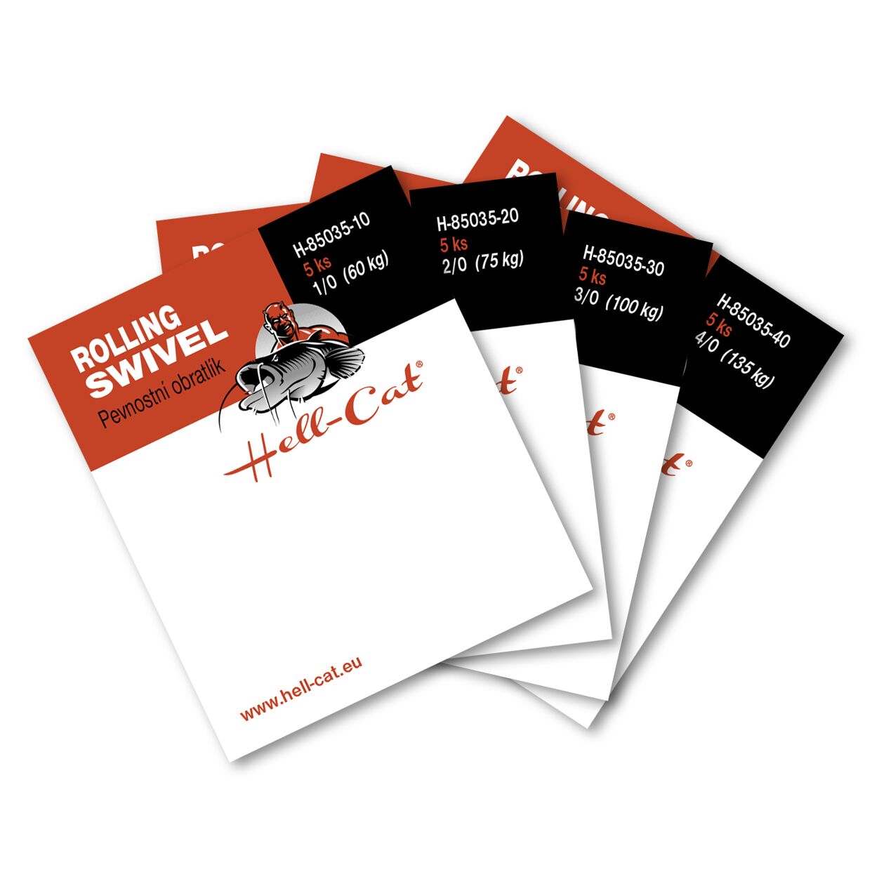 Hell-Cat Pevnostní obratlík Power Rolling Swivel 5ks