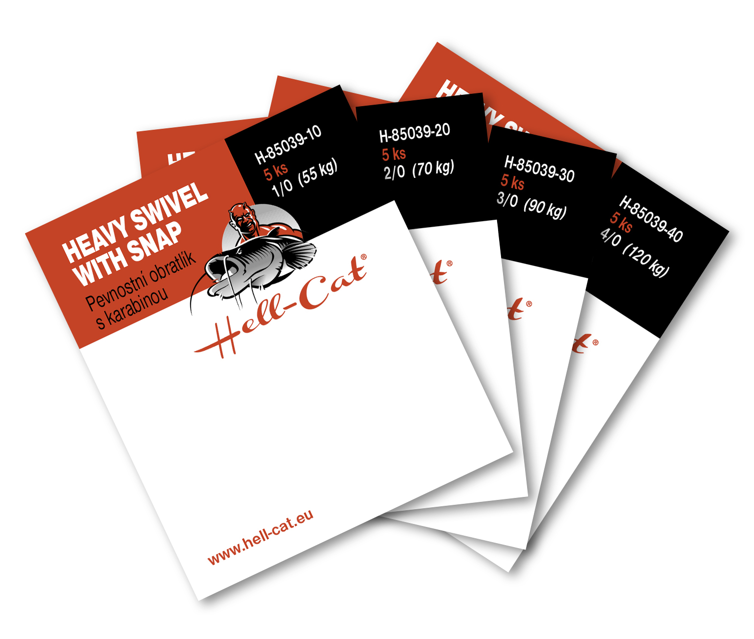 Hell-Cat Pevnostní obratlík s karabinou Heavy Swivel with Snap 5ks