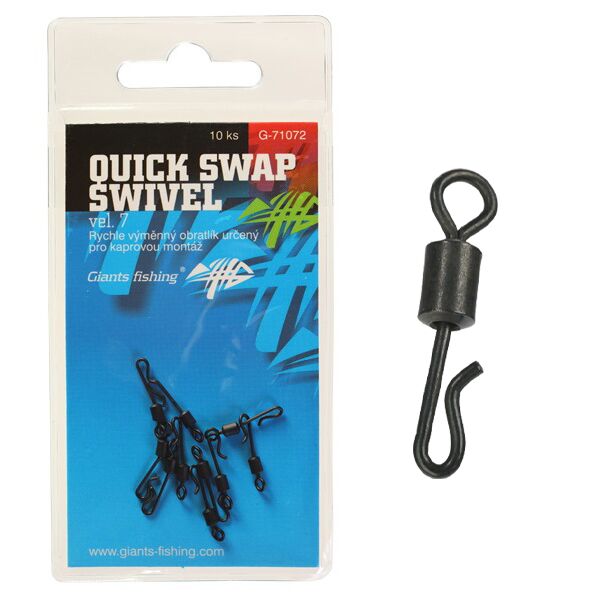 Giants fishing Rychlovýměnný obratlík Quick Swap Swivel, UK.7 (vel.12 EU )/10ks