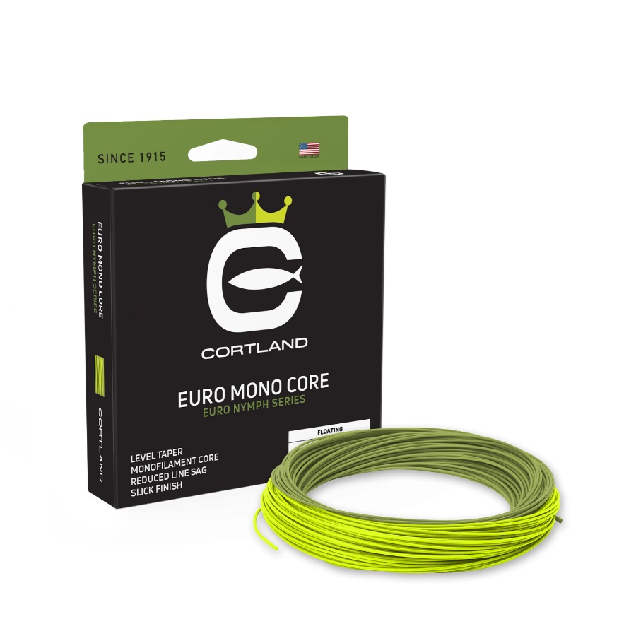 Cortland muškařská šnůra Euro Nymph Mono Core .022 Fresh Level Gecko Green/Chartreuse 90ft