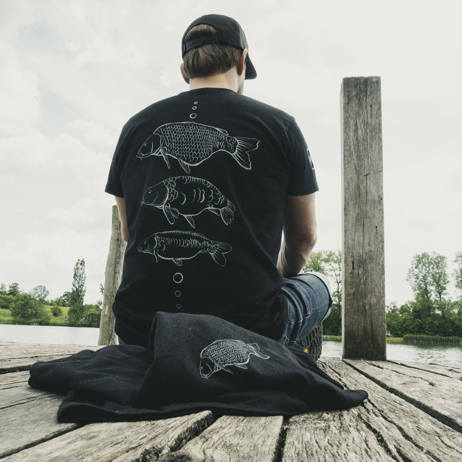 Giants fishing Tričko pánské černé Tři kapři