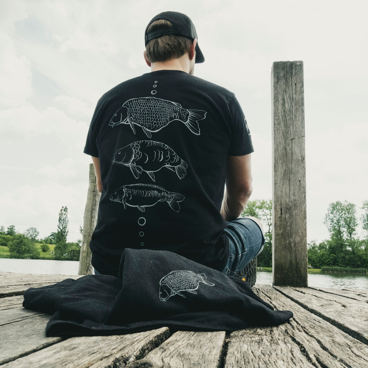 Giants fishing Tričko pánské černé Tři kapři