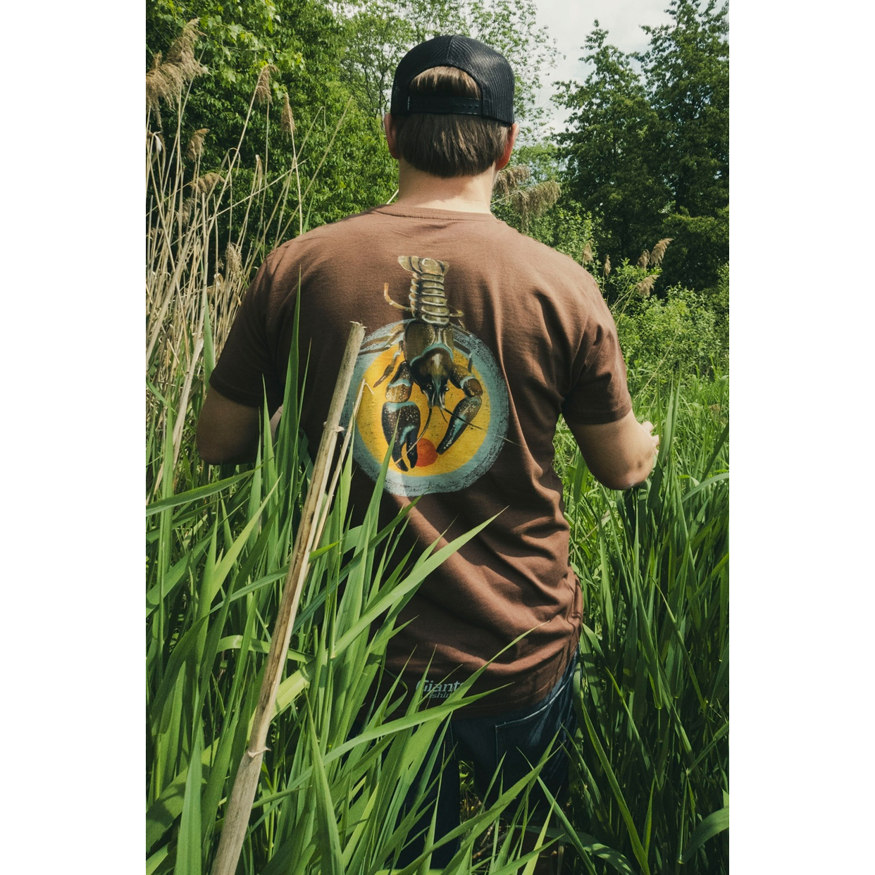 Giants fishing Tričko pánské hnědé Rak