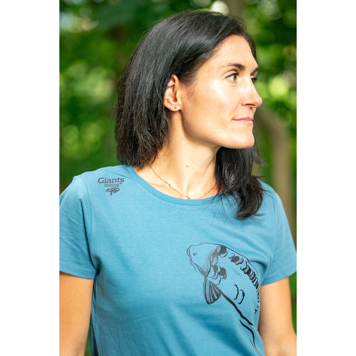 Giants fishing Tričko dámské modré Plavající kapr