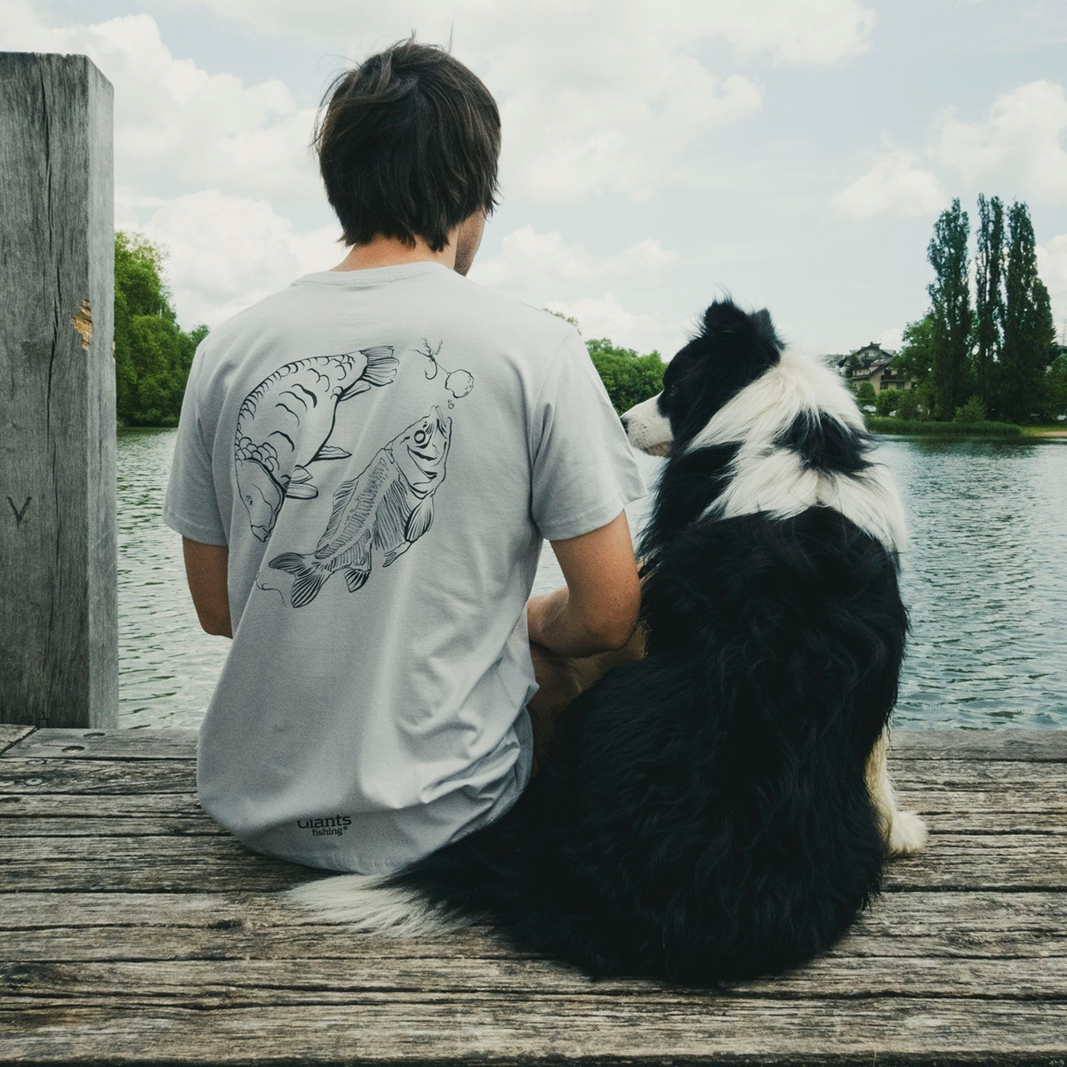 Giants fishing Tričko pánské šedé Kapr s kostrou