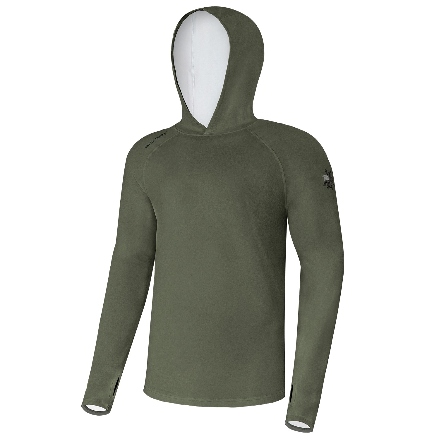 Giants fishing Funkční tričko s dlouhým rukávem UV50+Hoodie Dark Green|vel.XL