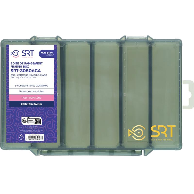 Sert krabička 6 Adjustable Compartments Grey (250x165x36 mm)