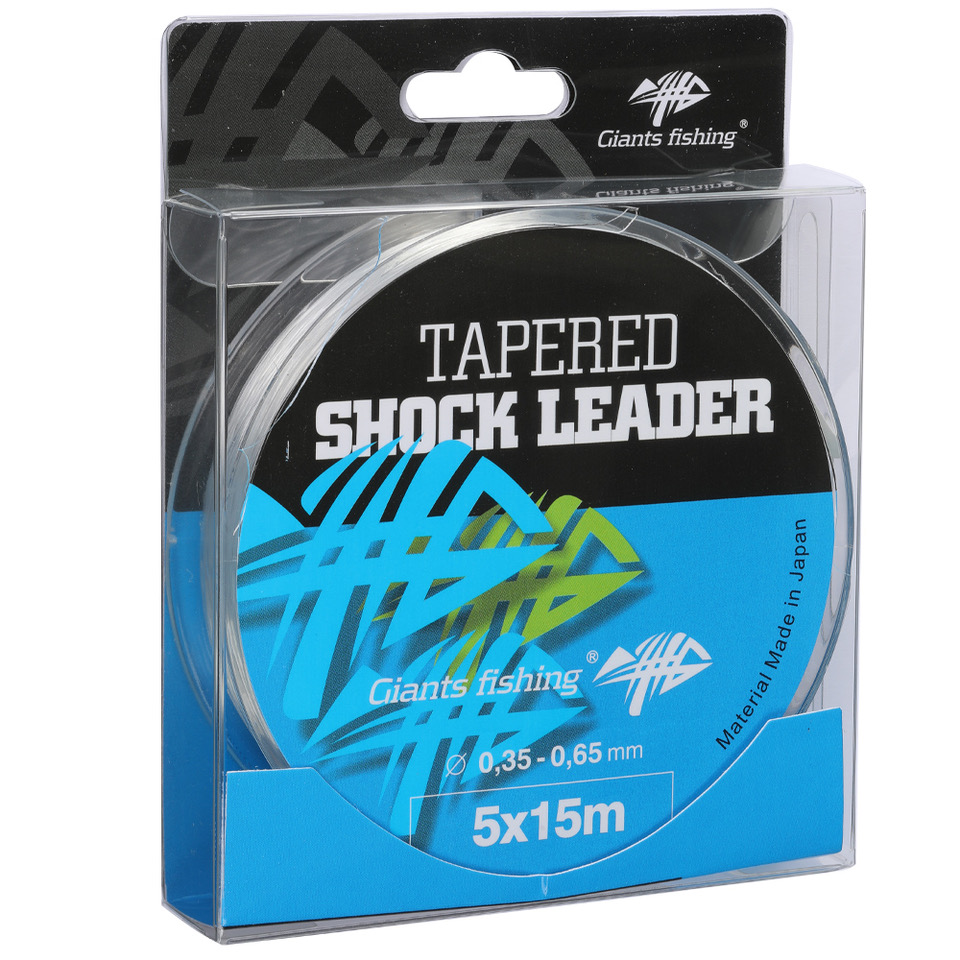 Giants fishing Ujímaný šokový vlasec Tapered Shock Leader 5 x 15 m / 0,35 - 0,65 mm