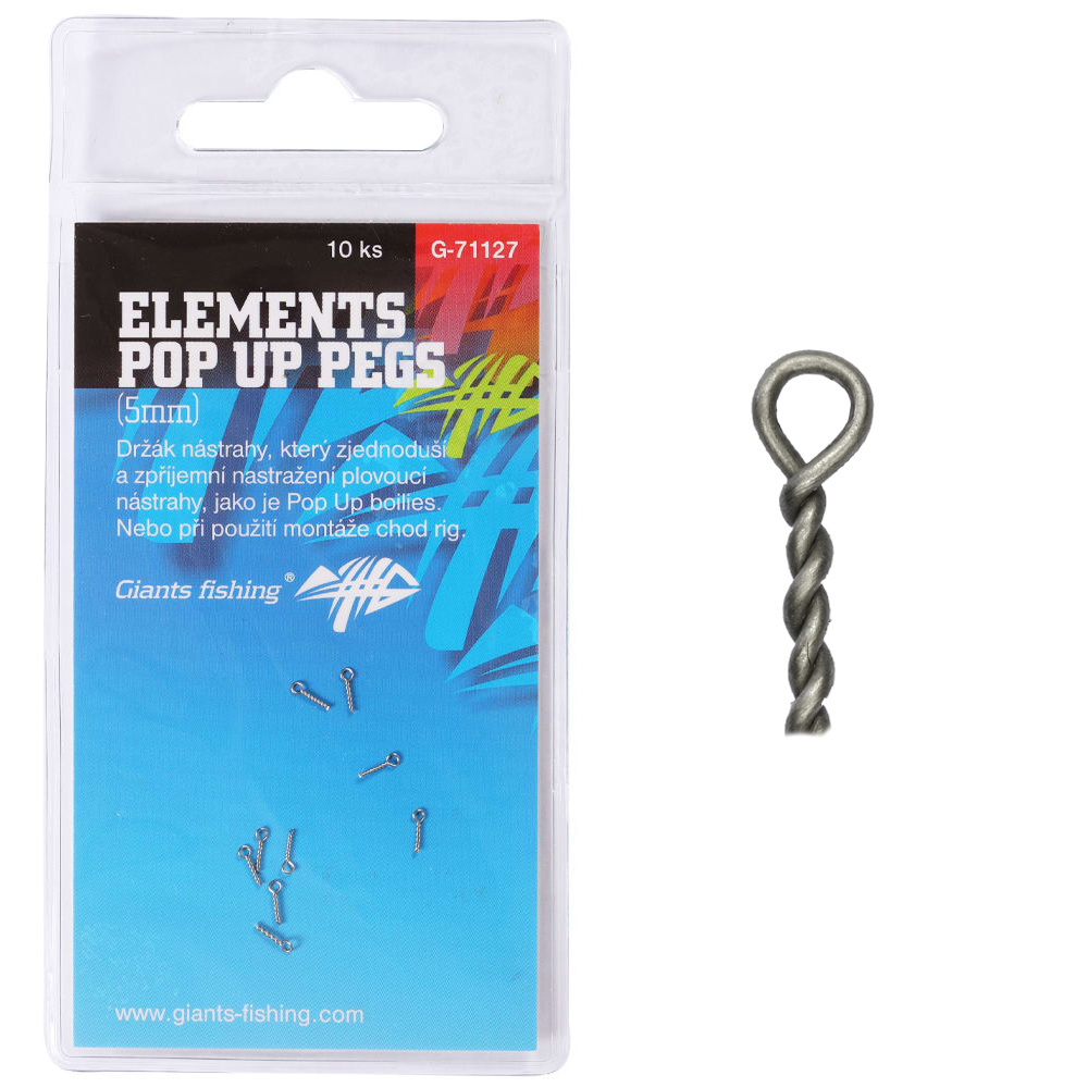 Giants fishing Kolíček s očkem Elements Pop Up Pegs 5mm, 10ks