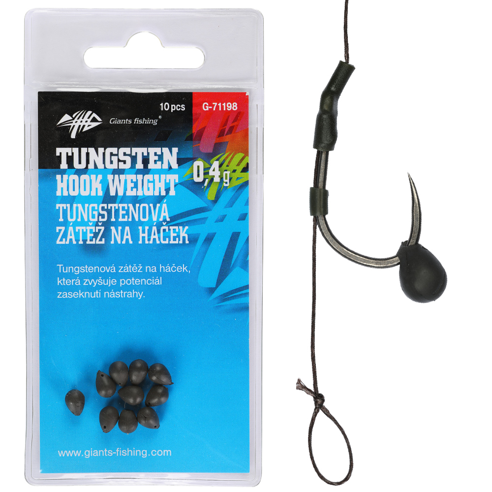 Zátěž na háček Tungsten Hook weight 0,4g/10ks