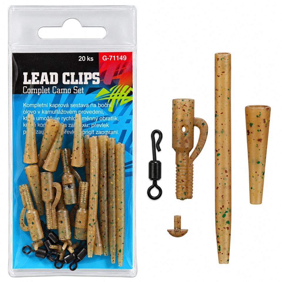 Giants fishing Kompletní sada na boční olovo Lead Clips Complet Camo Set