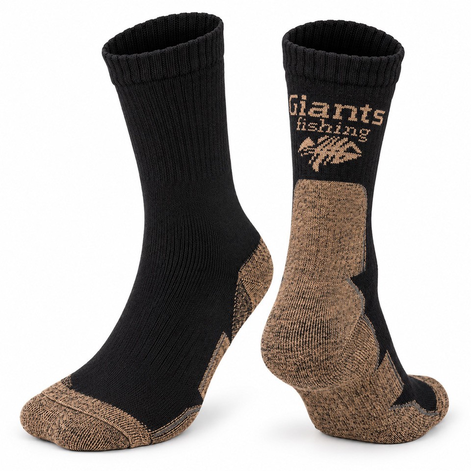 Giants fishing Ponožky Thermo+ Merino Socks Black/Brown|vel.41-43